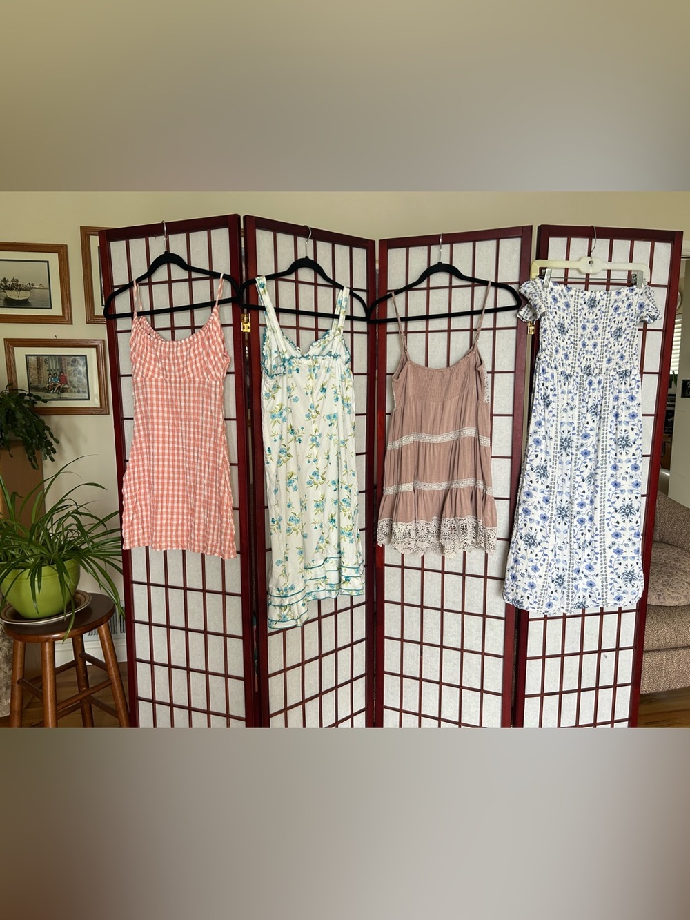 Pink Gingham & Floral Mix — Four Lightweight Sundresses